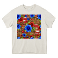Patriotic Flowers Seamless Pattern Heavy Core Tee | Teevron