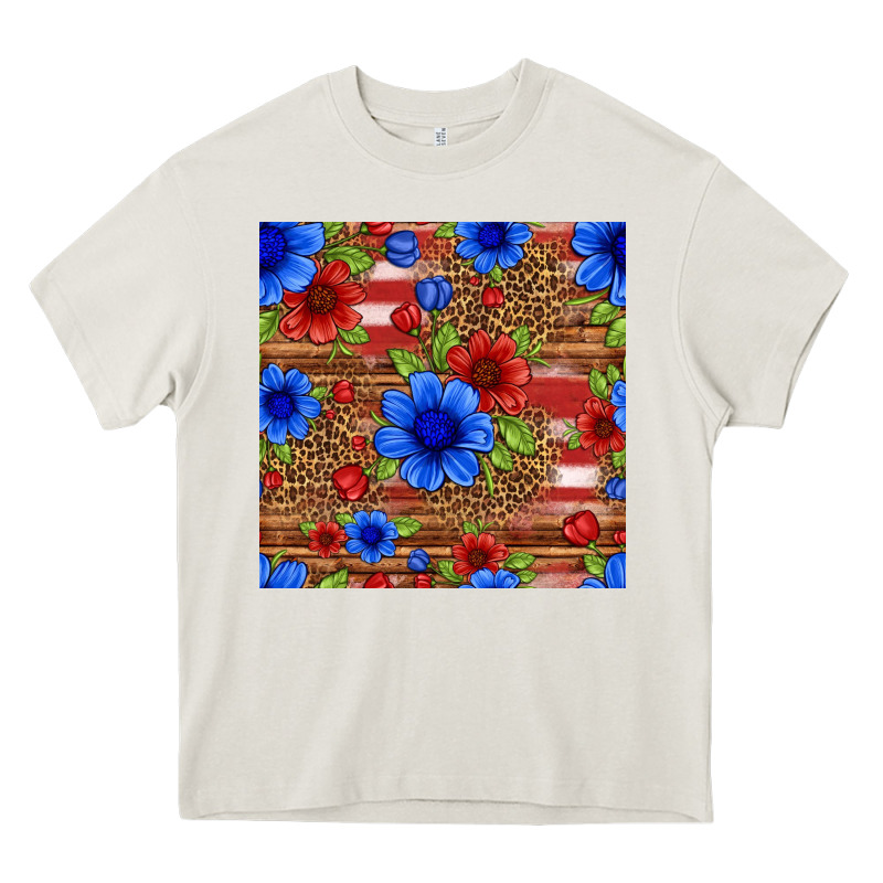 Patriotic Flowers Seamless Pattern Heavy Core Tee by HRA Design Shop | Teevron