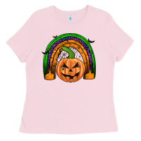 Bubblegum Pink halloween rainbow Ladies Tee - JahusDesignShop