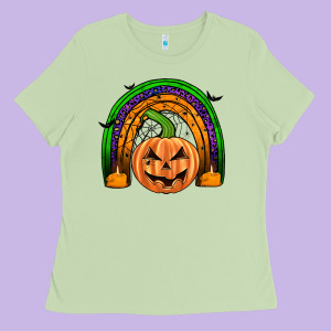 Halloween Rainbow Ladies Tee Designed By Jahusdesignshop