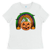 White halloween rainbow Ladies Tee - JahusDesignShop