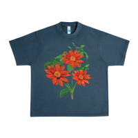 Midnight Navy tithonia fiesta del sol sunflower Urban Heavy Tee - LillyAllenDesigns
