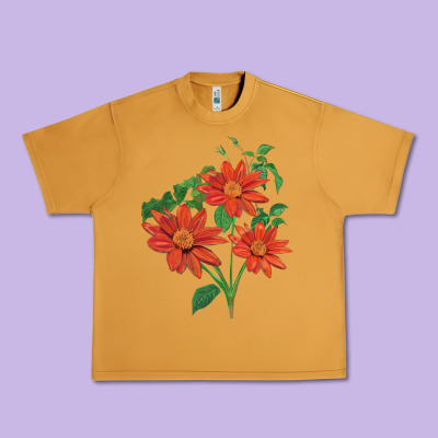 Tithonia Fiesta Del Sol Sunflower Urban Heavy Tee Designed By Lillyallendesigns