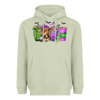 Matcha Coffee Cups with Cow and Halloween Heavyweight Hoodie - texasbilliewilder