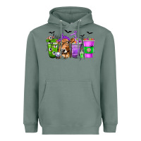Sage Coffee Cups with Cow and Halloween Heavyweight Hoodie - texasbilliewilder