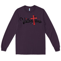 Plum valentine cross glitter Long Sleeve Tee - MaliasSmallBusiness