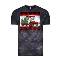 Cloud Black christmas on the farm tractor Vintage Tee - Jasminsmagicworld