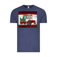 Vintage Denim christmas on the farm tractor Vintage Tee - Jasminsmagicworld