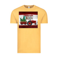 Vintage Mustard christmas on the farm tractor Vintage Tee - Jasminsmagicworld