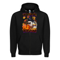 Black Halloween Hedgehog Trick Or Treat Zipper Hoodie - LillyAllenDesigns