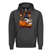 Charcoal Heather Halloween Hedgehog Trick Or Treat Zipper Hoodie - LillyAllenDesigns