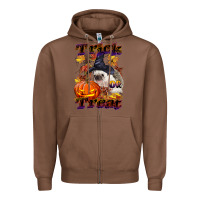 Chestnut Halloween Hedgehog Trick Or Treat Zipper Hoodie - LillyAllenDesigns