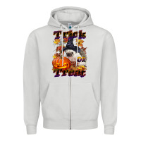 Dove Grey Halloween Hedgehog Trick Or Treat Zipper Hoodie - LillyAllenDesigns