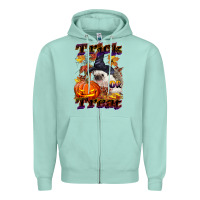 Seafoam Halloween Hedgehog Trick Or Treat Zipper Hoodie - LillyAllenDesigns