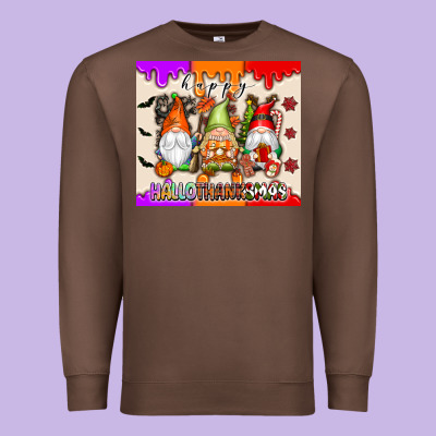 Happy Hallothanksmas Gnomes Premium Sweatshirt Designed By Texasbilliewilder