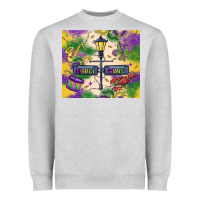 Heather Grey mardi gras street lights Heavyweight Sweatshirt - MaliasSmallBusiness