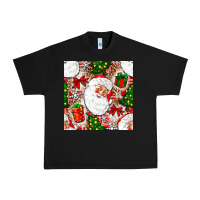 Black Christmas Santa Claus and gift box Urban Heavy Tee - NancyCooperArtShop