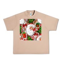 Burro Christmas Santa Claus and gift box Urban Heavy Tee - NancyCooperArtShop