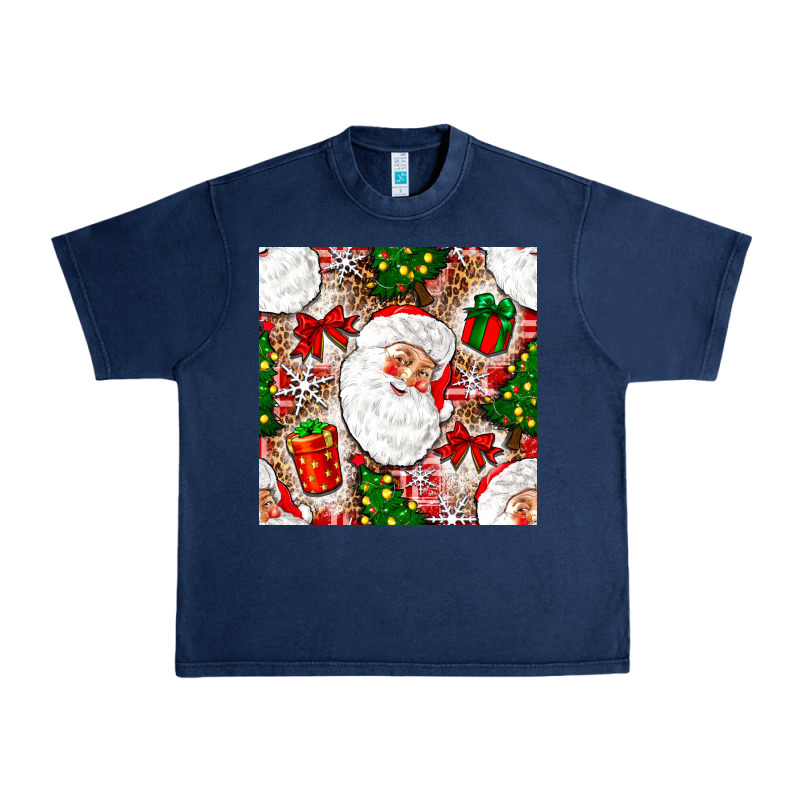 Christmas Santa Claus And Gift Box Urban Heavy Tee by NancyCooperArtShop | Teevron