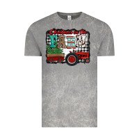 Cloud Rock christmas on the farm tractor buffalo plaid Vintage Tee - Jasminsmagicworld