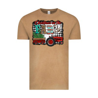 Vintage Camel christmas on the farm tractor buffalo plaid Vintage Tee - Jasminsmagicworld