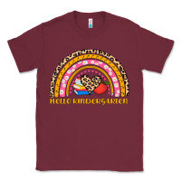 Burgundy back to school rainbow hello kindergarten Classic Tee - AdoDesignShop