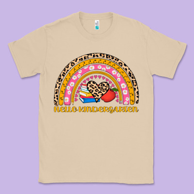 Back To School Rainbow Hello Kindergarten Classic Tee Designed By Adodesignshop