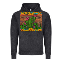 Sunflowers Turquoise Serape Cactus Tumbler Vintage Hoodie | Teevron