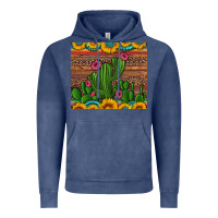 Vintage Denim sunflowers turquoise serape cactus tumbler Vintage Hoodie - Artiststas