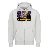 Dove Grey Halloween Wolf Zipper Hoodie - LillyAllenDesigns