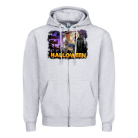 Heather Grey Halloween Wolf Zipper Hoodie - LillyAllenDesigns