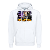 White Halloween Wolf Zipper Hoodie - LillyAllenDesigns