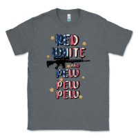 Charcoal Heather red white and pew pew pew Classic Tee - MaliasSmallBusiness