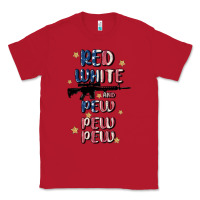Red red white and pew pew pew Classic Tee - MaliasSmallBusiness