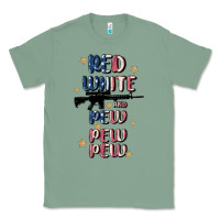 Sage red white and pew pew pew Classic Tee - MaliasSmallBusiness