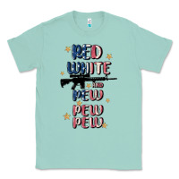 Seafoam red white and pew pew pew Classic Tee - MaliasSmallBusiness