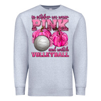 Heather Grey In October We Wear Pink and Watch Volleyball Premium Sweatshirt - texasbilliewilder