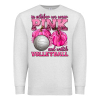 Oatmeal Heather In October We Wear Pink and Watch Volleyball Premium Sweatshirt - texasbilliewilder