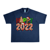 Navy happy 2022 with christmas tree cake Urban Heavy Tee - AdoDesignShop