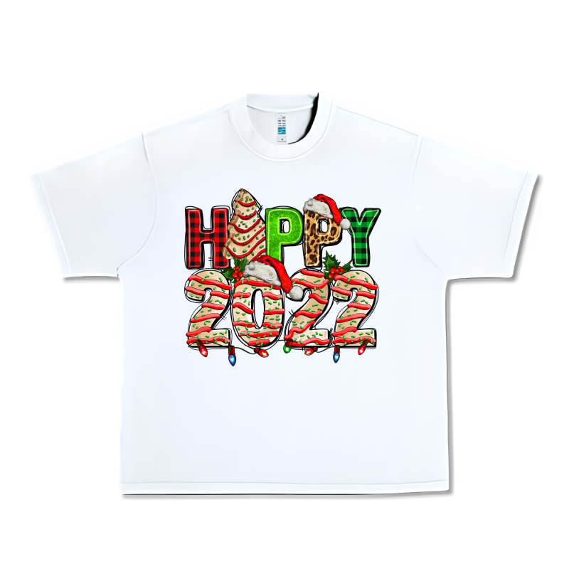 Happy 2022 With Christmas Tree Cake Urban Heavy Tee by AdoDesignShop | Teevron
