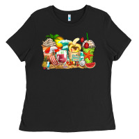 Black summer vibes coffee cups Ladies Tee - Zillion Design Studio