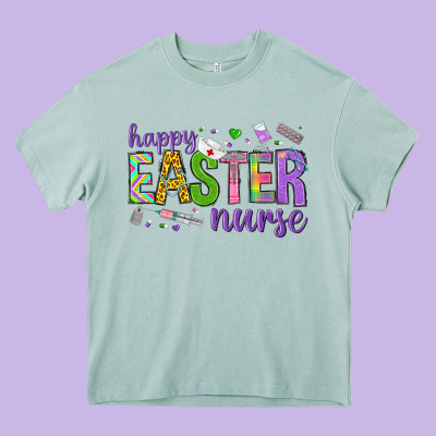 Happy Easter Nurse Heavy Core Tee Designed By Neo Western