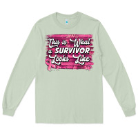 Matcha This is what a survivor looks like Breast Cancer Long Sleeve Tee - NancyCooperArtShop