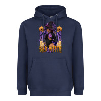 Navy Bad Witch Black Woman Heavyweight Hoodie - texasbilliewilder