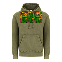Vintage Olive sunflowers and cactus license plate Vintage Hoodie - Artiststas