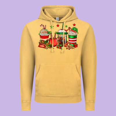 Christmas Elfs Coffee Vintage Hoodie Designed By Jasminsmagicworld
