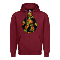 Burgundy Black Cat Halloween Teardrop Zipper Hoodie - LillyAllenDesigns