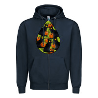 Navy Black Cat Halloween Teardrop Zipper Hoodie - LillyAllenDesigns