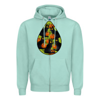 Seafoam Black Cat Halloween Teardrop Zipper Hoodie - LillyAllenDesigns