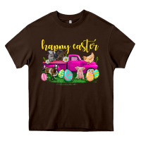 Chocolate Brown happy easter truck with farm animal Heavy Core Tee - Neo Western